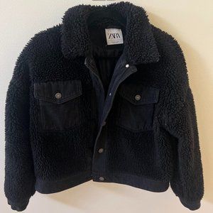 Zara Sherpa Denim Jacket